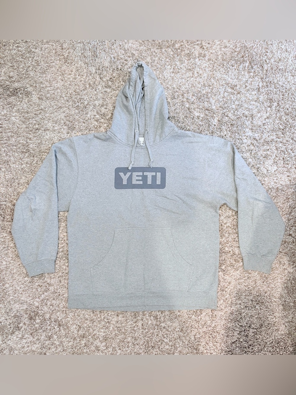Yeti Men's Light Gray Hoodie with Dark Gray Logo